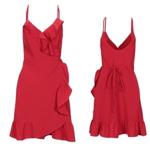 LES TRUE FOLIES Red Wrap Dress